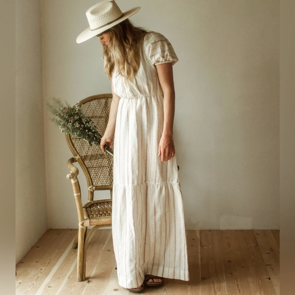 billowing maxi dress Holy Grail Rare Whimsical 1970s billowing sleeve cotton prairie maxi d –  The Pansy Garden